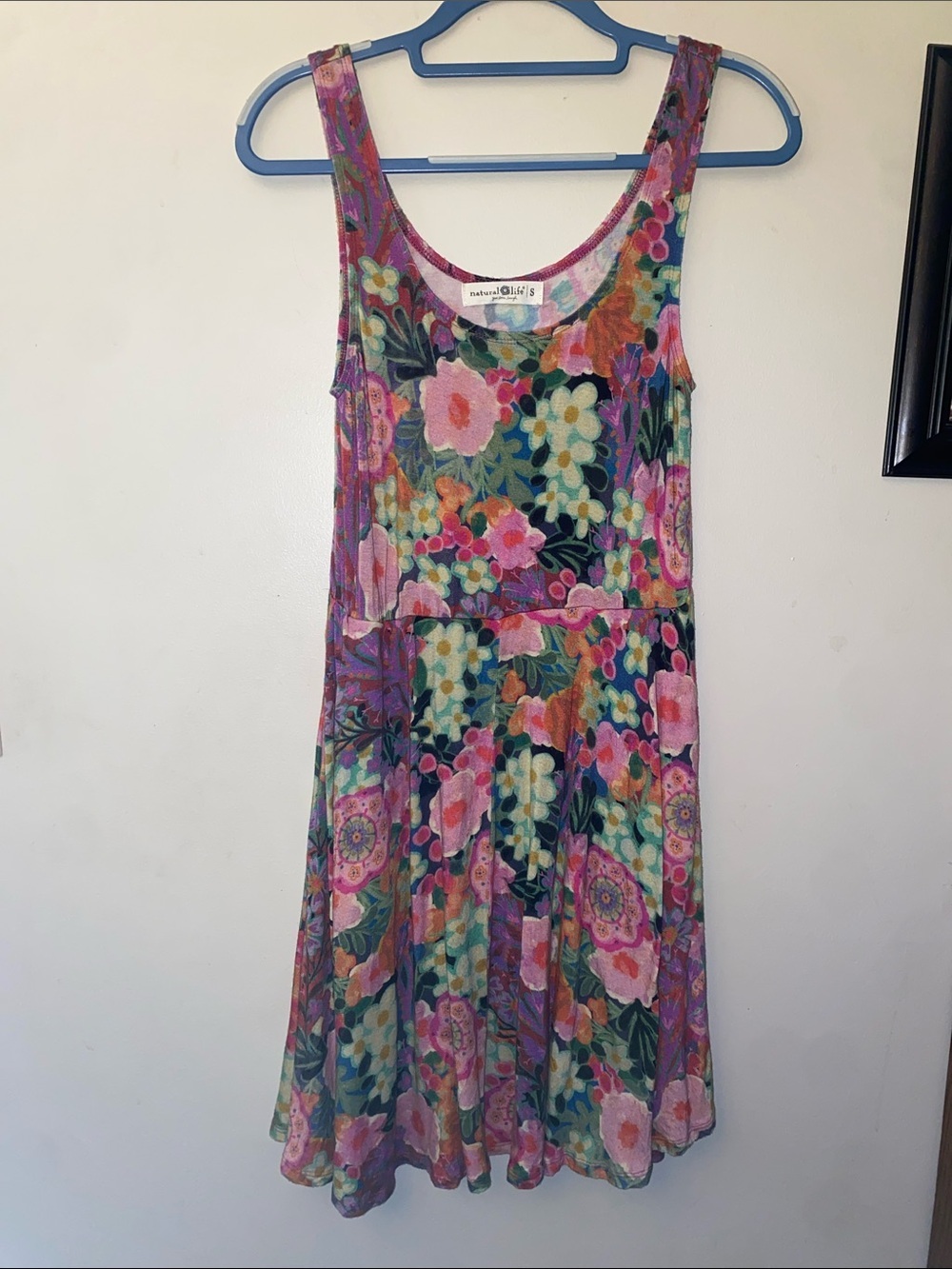 NATURAL LIFE Floral Tank Mini Dress in Pink, Green, Purple